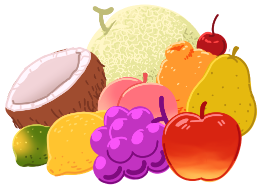 A little illustrated bunch of fruits.