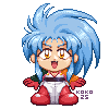 A chunky little chibi of Ryoko from Tenchi Muyo.