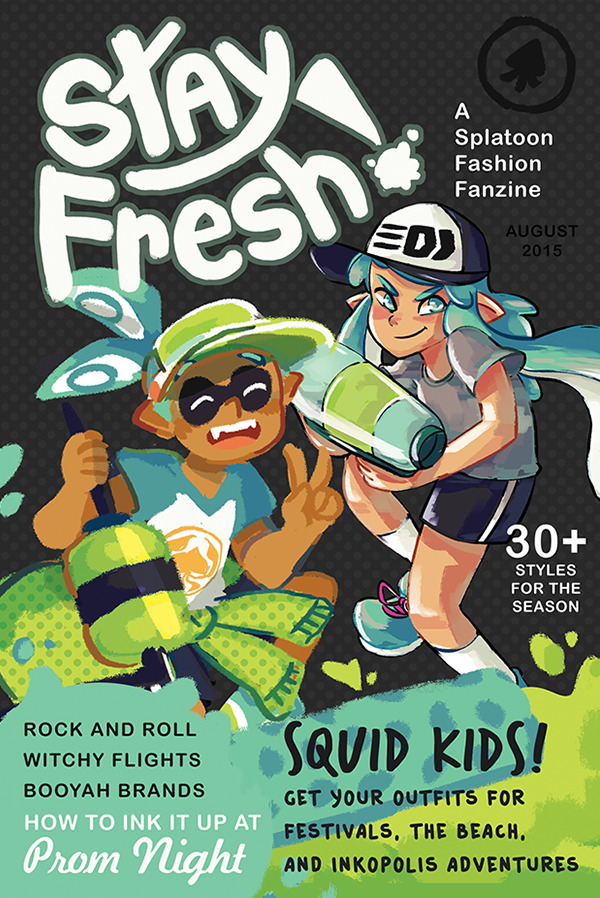 Faux magazine cover featuring a duo of teal Inklings and various headlines.