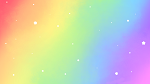 A bright rainbow gradient with chubby star shapes scattered across.