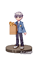 Yukito from CCS with a bag of groceries