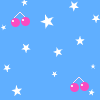 Tile of cherries on blue bg